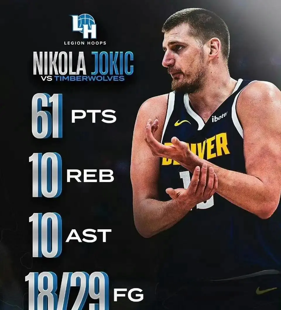 尼古拉·约基奇砍下三双数据助掘金队逆转取胜